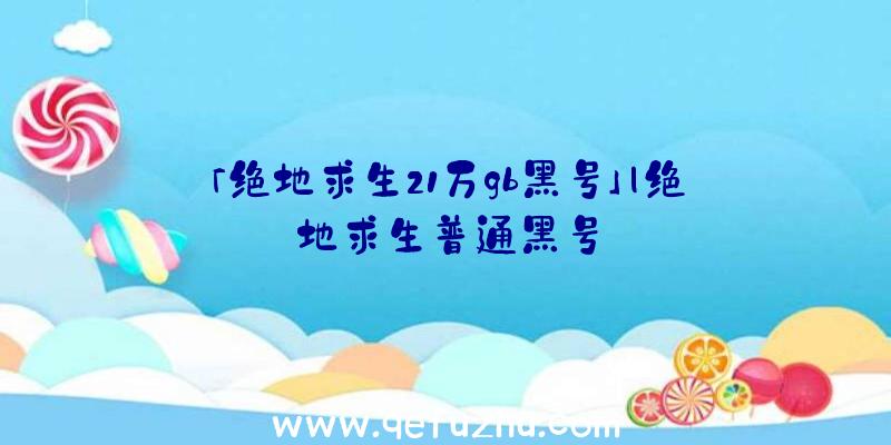 「绝地求生21万gb黑号」|绝地求生普通黑号